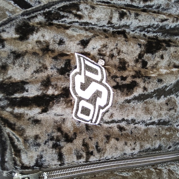 Oklahoma State University ladies black velvet long sleeved jacket size large - Picture 2 of 9